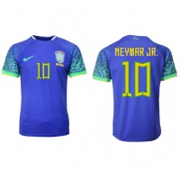 Camiseta Brasil Neymar Jr #10 Visitante Equipación Mundial 2022 manga corta